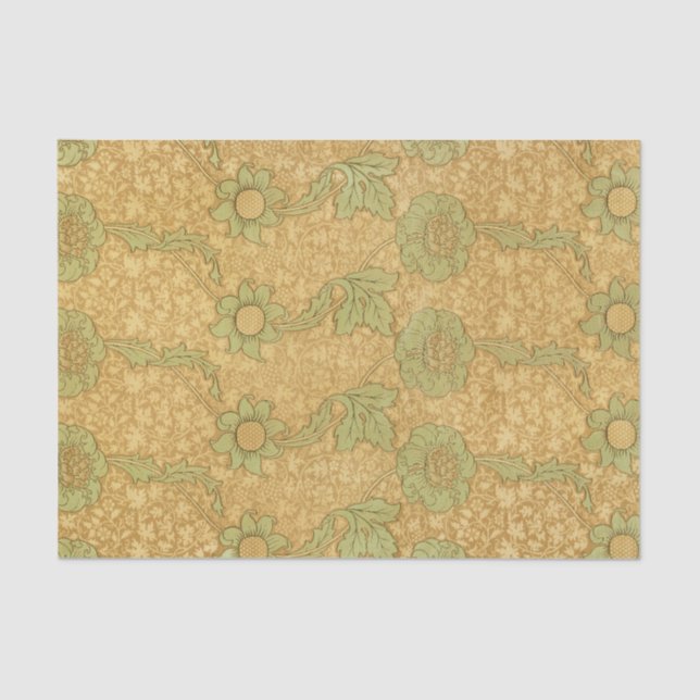 William Morris PATTERN in YELLOW Tissue Paper Seidenpapier (Vorderseite)