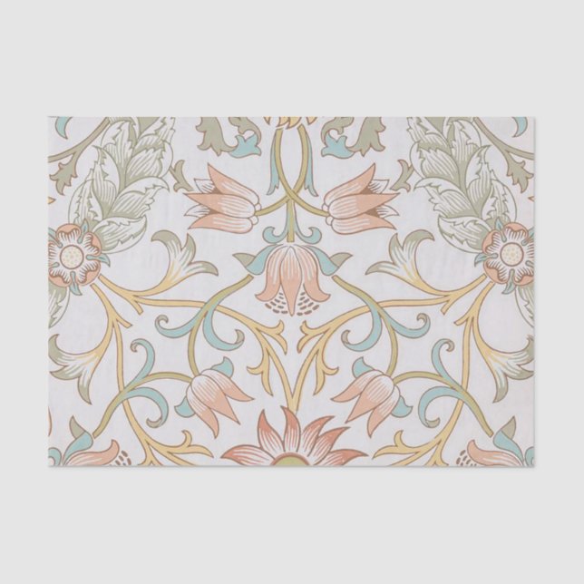 William Morris, Peach Pink Tulips Elegante Seidenpapier (Vorderseite)