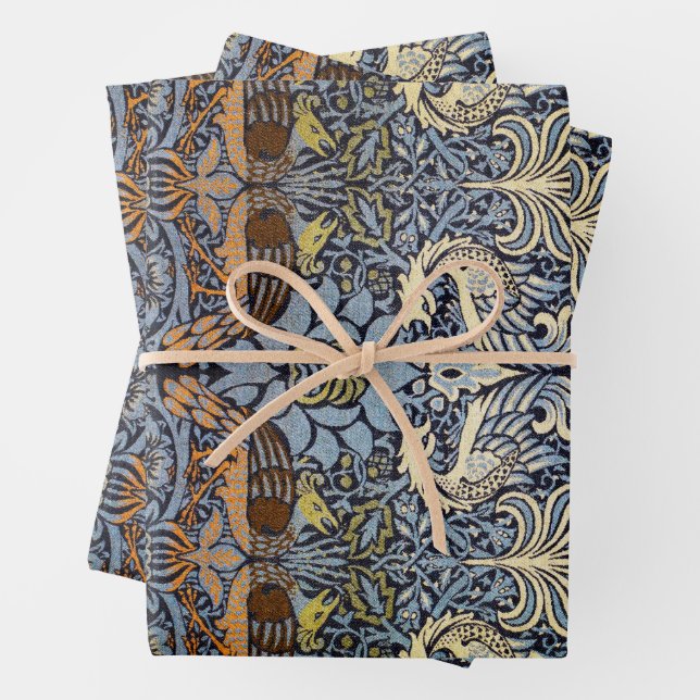 William Morris, Peacock and Dragon Geschenkpapier Set (Beispiel)