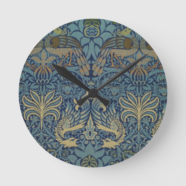 William Morris Peacock and Dragon Runde Wanduhr (Vorderseite)