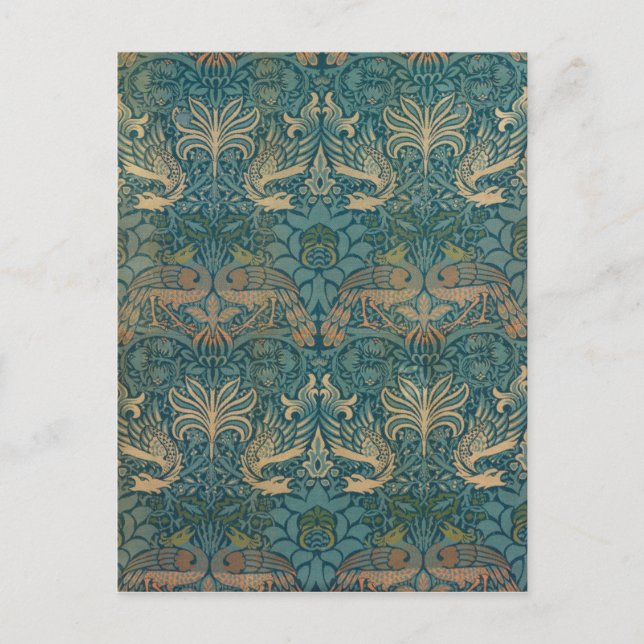 William Morris Peacock and Dragon Textile Design Postkarte (Vorderseite)