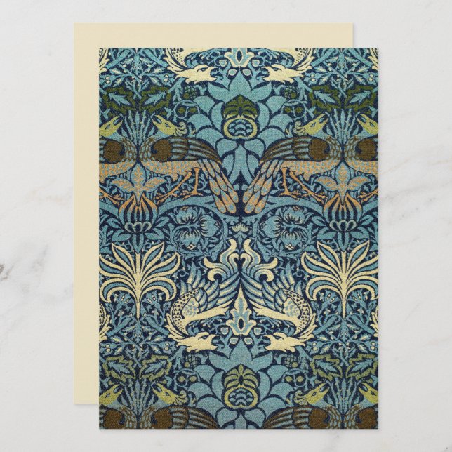William Morris Peacock and Dragon Woven Design (Vorne/Hinten)