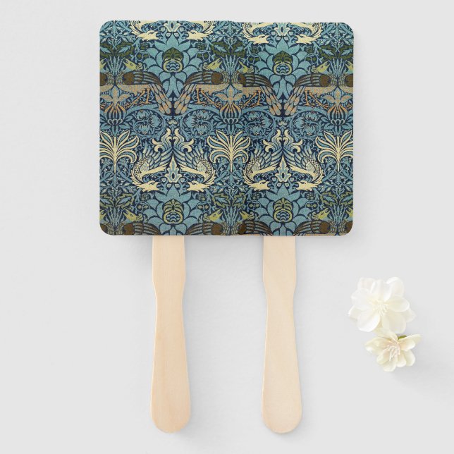 William Morris Peacock and Dragon Woven Design Fächer (Vorne und Hinten)