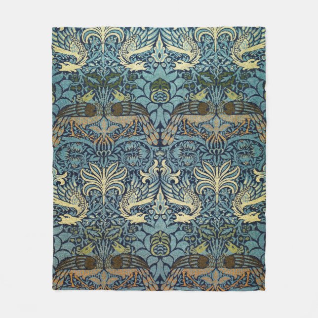 William Morris Peacock and Dragon Woven Design Fleecedecke (Vorderseite)