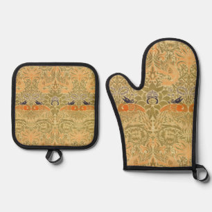 William Morris Peacock & Dragon Arts & Crafts Ofenhandschuh & Topflappen-Set
