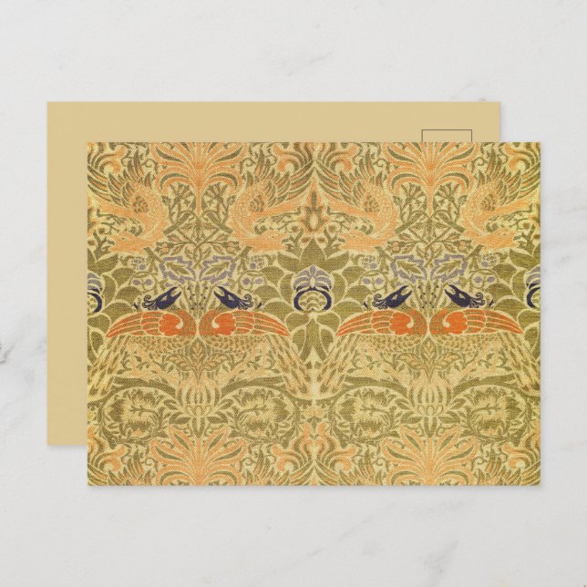 William Morris Peacock & Dragon Arts & Crafts Postkarte (Vorne/Hinten)
