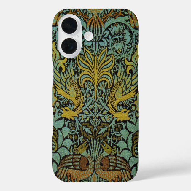 William Morris Peacock Dragon Wallpaper Case-Mate iPhone Hülle (Rückseite)