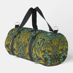 William Morris Peacock Dragon Wallpaper Duffle Bag