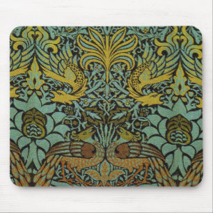 William Morris Peacock Dragon Wallpaper Mousepad