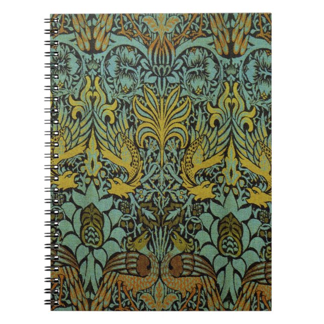 William Morris Peacock Dragon Wallpaper Notizblock (Vorderseite)