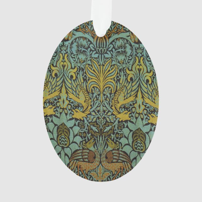 William Morris Peacock Dragon Wallpaper Ornament (Rückseite)