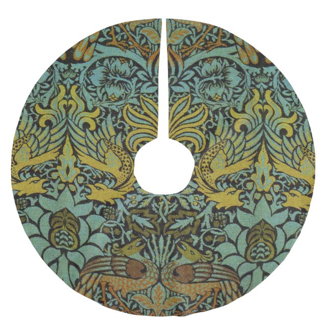 William Morris Peacock Dragon Wallpaper Polyester Weihnachtsbaumdecke (Vorderseite)