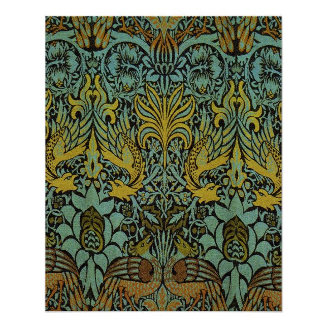 William Morris Peacock Dragon Wallpaper Poster (Vorderseite)