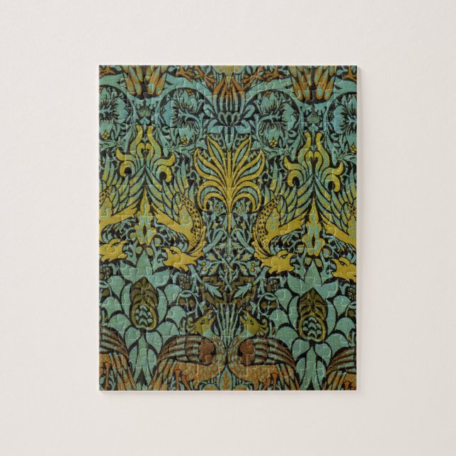 William Morris Peacock Dragon Wallpaper Puzzle (Vertikal)