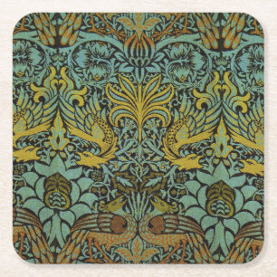 William Morris Peacock Dragon Wallpaper Rechteckiger Pappuntersetzer
