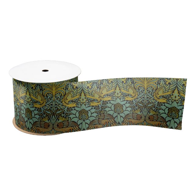 William Morris Peacock Dragon Wallpaper Satinband (Spule)