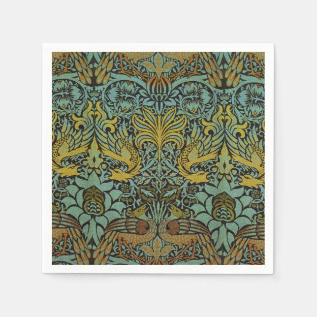 William Morris Peacock Dragon Wallpaper Serviette (Vorderseite)
