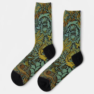 William Morris Peacock Dragon Wallpaper Socken
