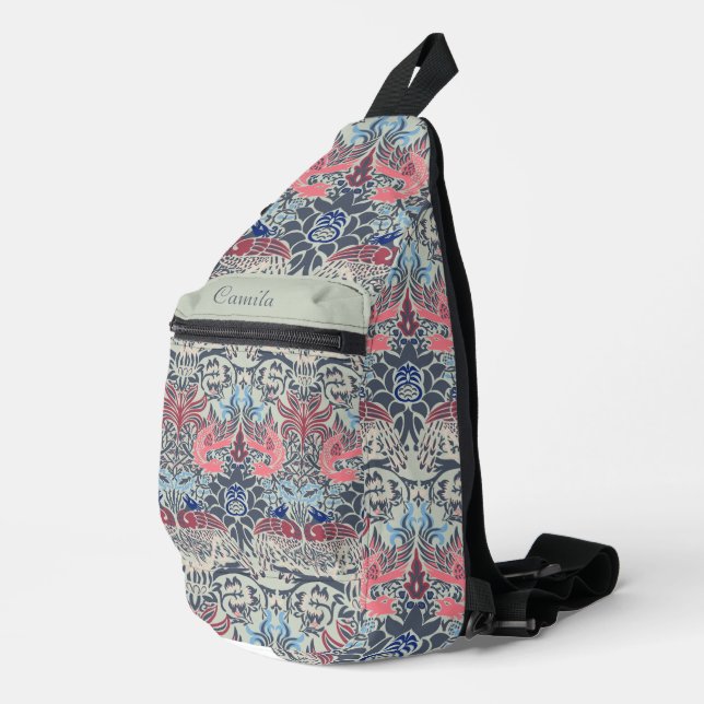 William Morris Peacock und Dragon Crossbody Bag (Rechte Ecke)
