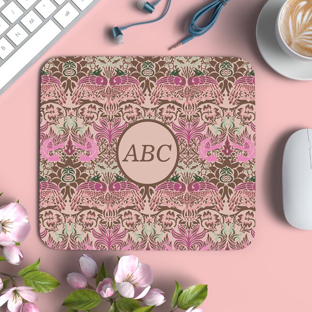 William Morris Peacock und Dragon Monogram Mousepad (Von Creator hochgeladen)