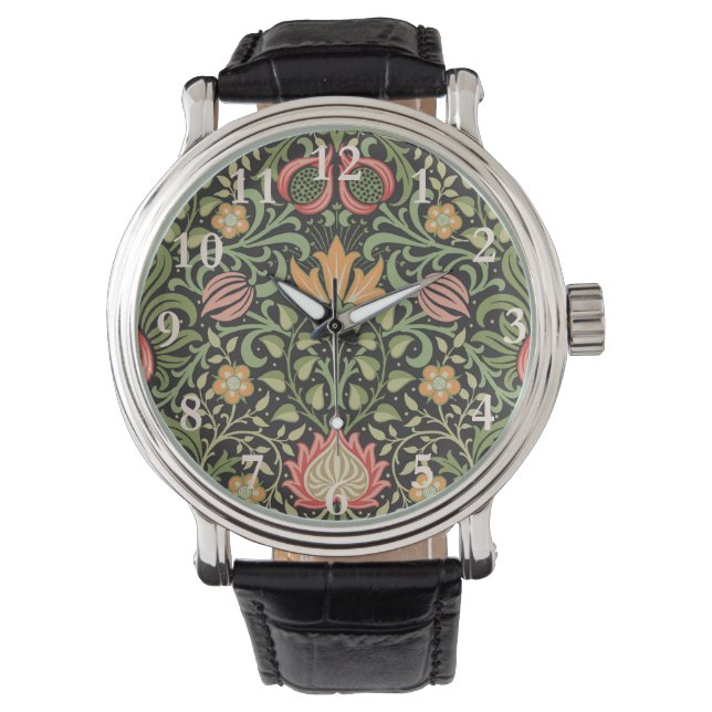 William Morris Persian Floral Antique Armbanduhr (Vorderseite)