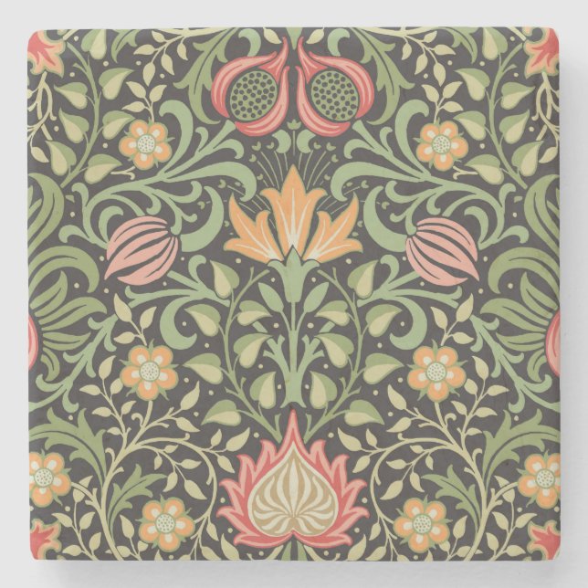 William Morris Persian Floral Antique Steinuntersetzer (Vorderseite)