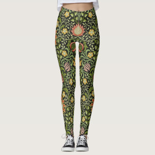 William Morris Persian Floral Botanical Design Leggings