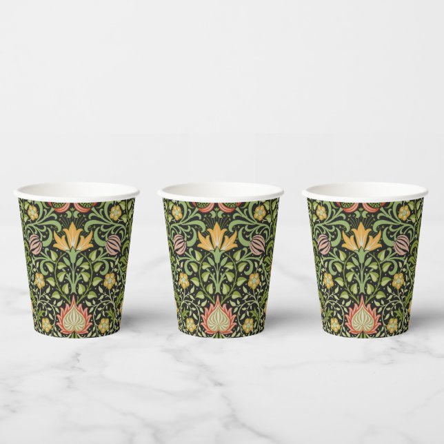 William Morris Persian Floral Botanical Design Pappbecher (Multi)