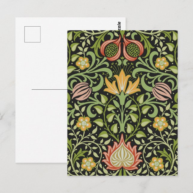 William Morris Persian Floral Botanical Design Postkarte (Vorne/Hinten)