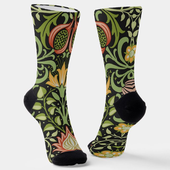 William Morris Persian Floral Botanical Design Socken (Gewinkelt)
