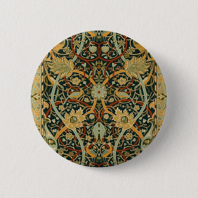 William Morris Persian Oriental Tepet Art Button (Vorderseite)