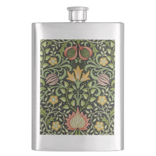 William Morris Persisch Schwarze Blumengestaltung  Flachmann