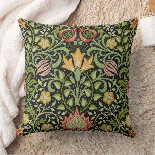 William Morris Persisch Schwarze Blumengestaltung Kissen