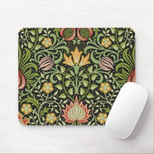 William Morris Persisch Schwarze Blumengestaltung  Mousepad