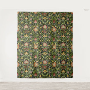 William Morris Persisch Schwarze Blumengestaltung Wandteppich