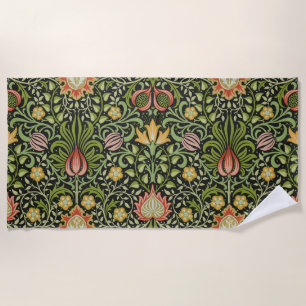 William Morris Persisches Botanisches Blumendesign Strandtuch