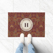 William Morris Persisches Monogramm Burgunderrot