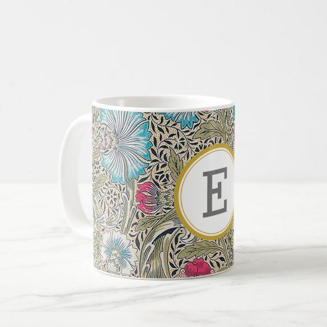 William Morris PERSONALISIERT INITIAL Kaffeetasse (Vorderseite Links)