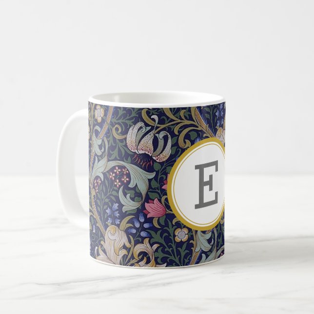William Morris PERSONALISIERTE INITIALE Kaffeetasse (Vorderseite Links)