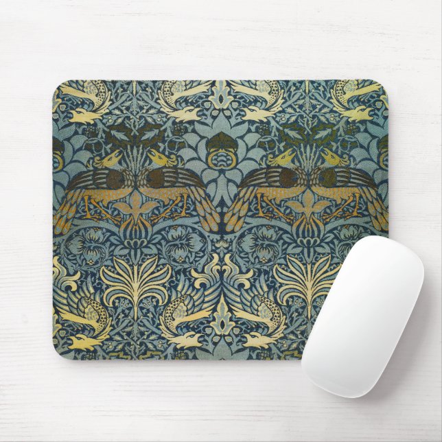 William Morris Pfau Drache Klassiker Mousepad (Mit Mouse)