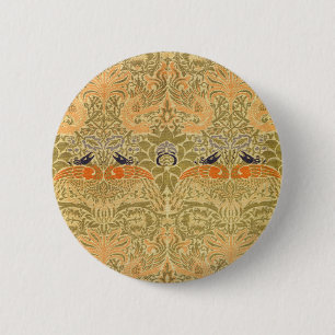 William Morris Pfau Drache Vintage Arts Crafts Button