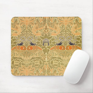 William Morris Pfau Drache Vintage Arts Crafts Mousepad