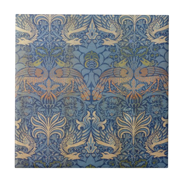 William Morris-Pfau-Entwurf Fliese (Vorderseite)