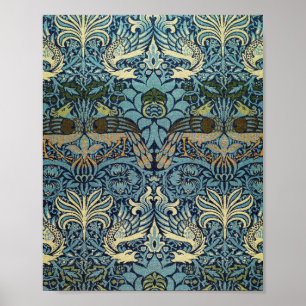 William Morris  Pfau und Drache, berühmtes Muster Poster