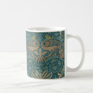 William Morris-Pfau-und Drache-Textilentwurf Kaffeetasse