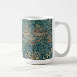 William Morris-Pfau-und Drache-Textilentwurf Tasse