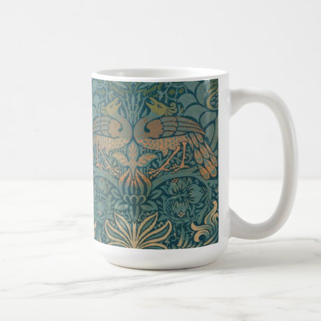 William Morris-Pfau-und Drache-Textilentwurf Tasse (Rechts)
