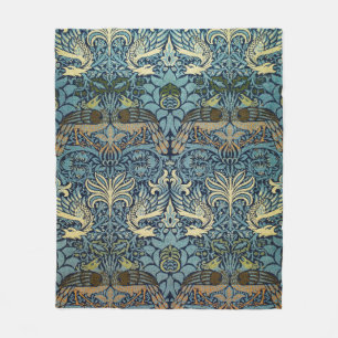 William Morris Pfau und Drache Webdesign Fleecedecke