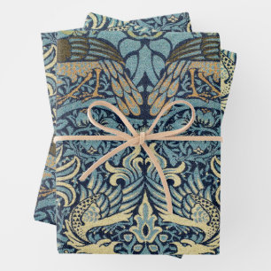 William Morris Pfau und Drache Webdesign Geschenkpapier Set