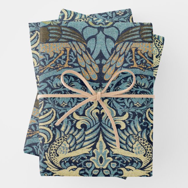 William Morris Pfau und Drache Webdesign Geschenkpapier Set (Beispiel)